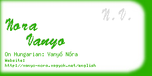 nora vanyo business card