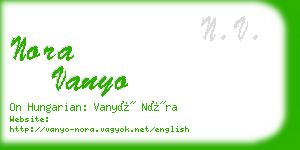 nora vanyo business card